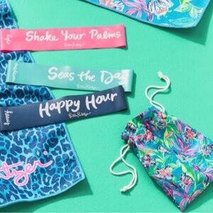 Lilly Pulitzer Set of 3 Workout Resistance Bands w/ Bag - NWT Christmas Gift